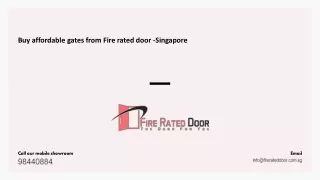 Buy affordable gates from Fire rated door -Singapore