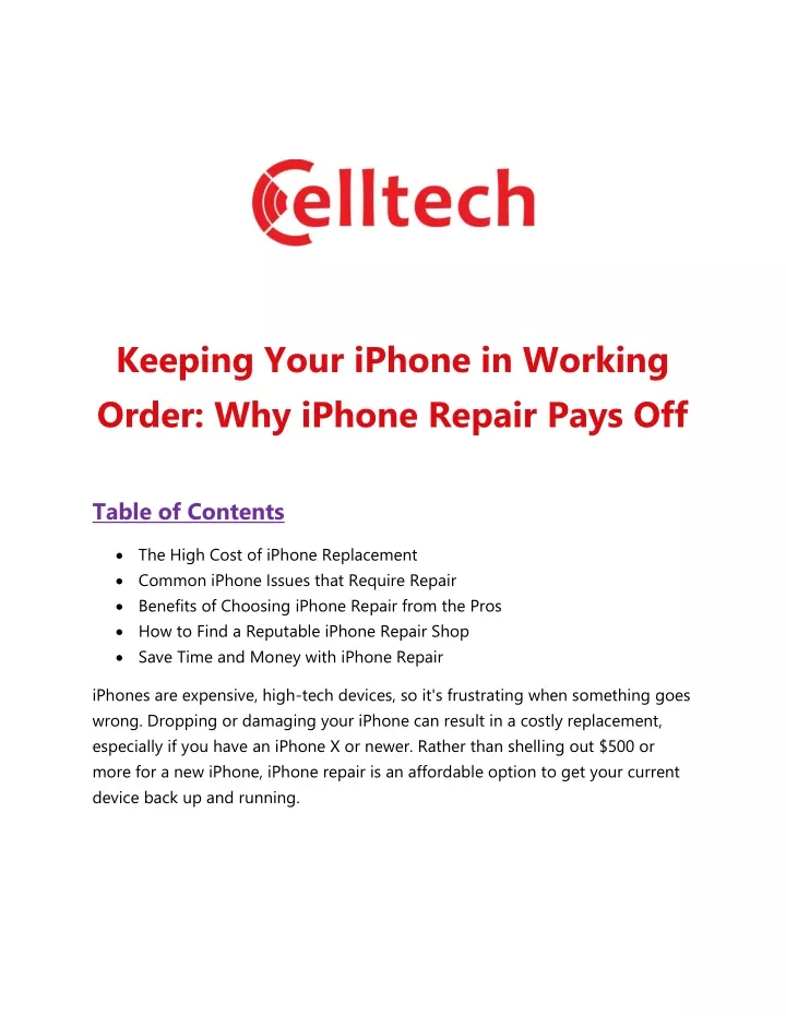 keeping your iphone in working order why iphone