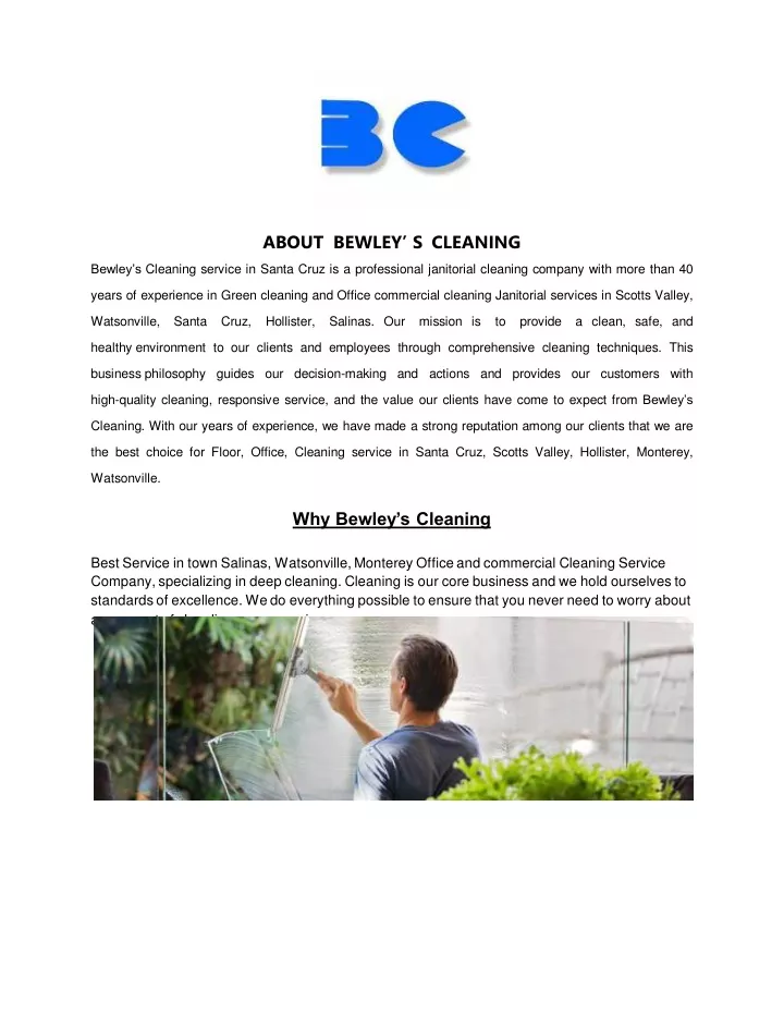 about bewley s cleaning