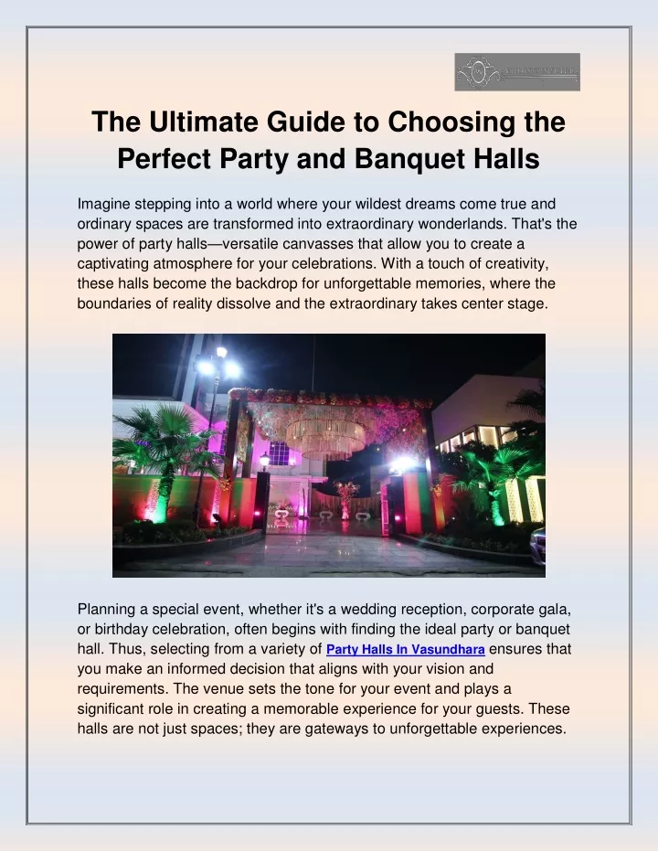 the ultimate guide to choosing the perfect party