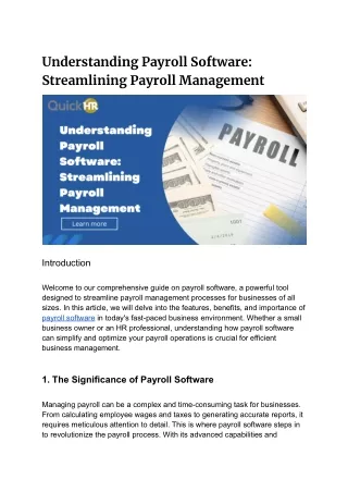 understanding payroll software streamlining