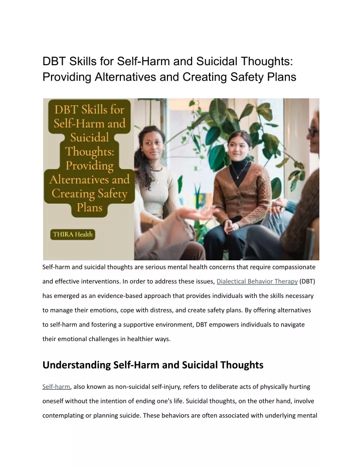 dbt skills for self harm and suicidal thoughts