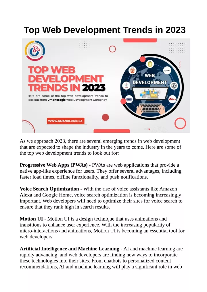 top web development trends in 2023