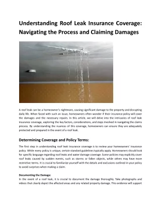 Understanding Roof Leak Insurance Coverage_ Navigating the Process and Claiming Damages.docx