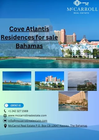 Cove Atlantis Residences for sale Bahamas