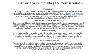 the ultimate guide to starting a successful