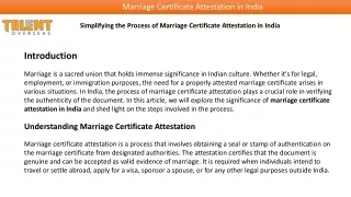 Simplifying the Process of Marriage Certificate Attestation in India