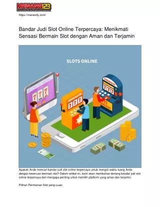 Bandar judi slot online terpercaya dengan tampilan menarik dan responsif