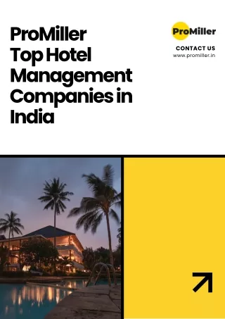 ProMiller- Top Hotel Management Companies in India