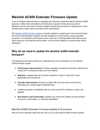 Wavlink AC600 Extender Firmware Update