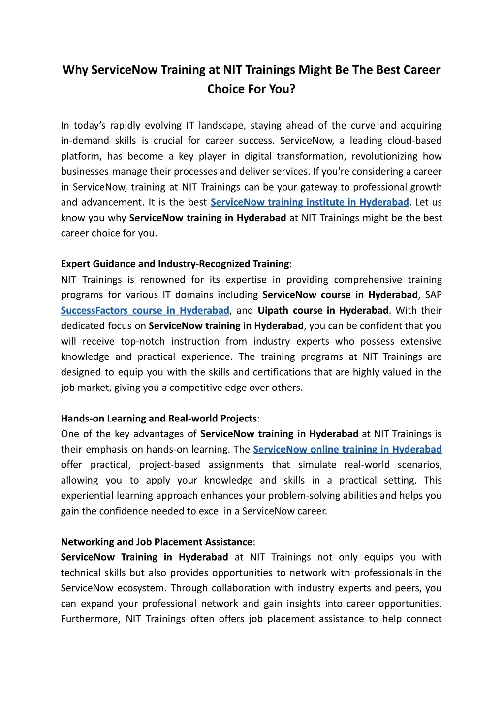 Traininggs PPT - Why ServiceNow Training at NIT Trainings Might Be The Best Career ...