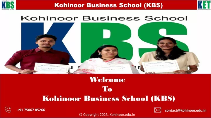 kohinoor business school kbs
