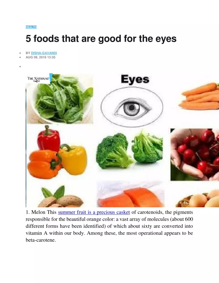 health 5 foods that are good for the eyes
