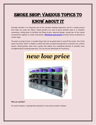 Smoke shop: various topics to know about it
