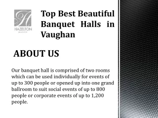 Best wedding Halls in Vaughan