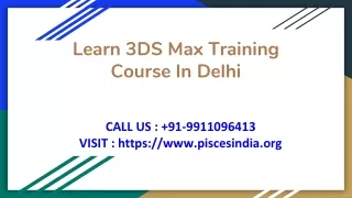 Learn 3DS Max Training Course In Delhi