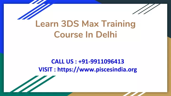 learn 3ds max training course in delhi