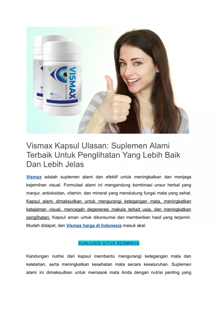 vismax kapsul ulasan suplemen alami terbaik untuk
