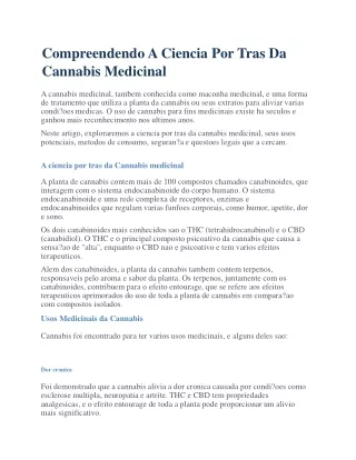 Compreendendo A Ciência Por Trás Da Cannabis Medicinal