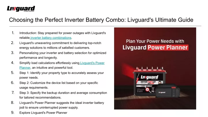 choosing the perfect inverter battery combo