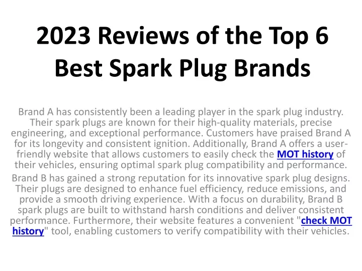 2023 reviews of the top 6 best spark plug brands