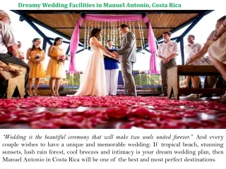 Dreamy Wedding Facilities in Manuel Antonio, Costa Rica