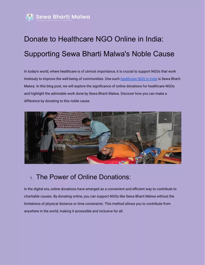 donate to healthcare ngo online in india