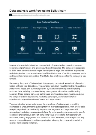 data analysis workflow using scikit learn