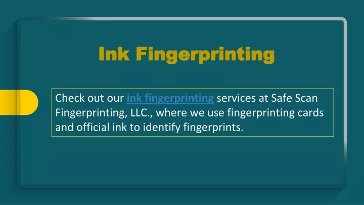 ink fingerprinting