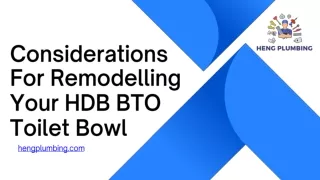 Considerations For Remodeling Your HDB BTO Toilet Bowl