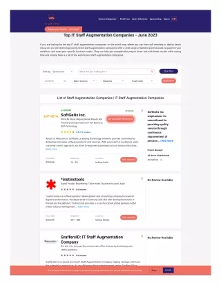 Top IT Staff Augmentation Companies - June 2023