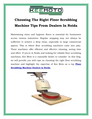 choosing the right floor scrubbing