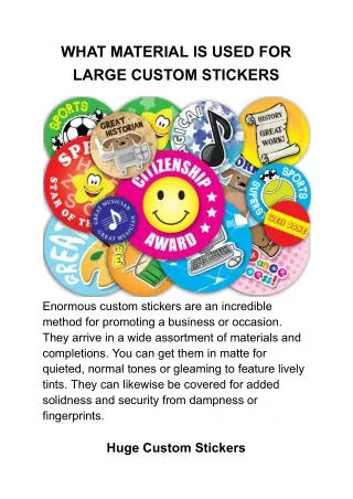 what material is used for large custom stickers