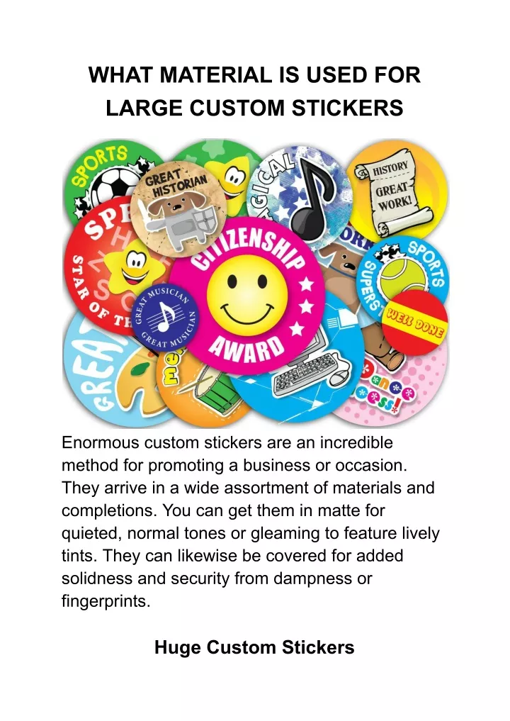 what material is used for large custom stickers