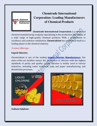 Chemtrade-International-Corporation-Leading-Manufacturers-of-Chemical-Products