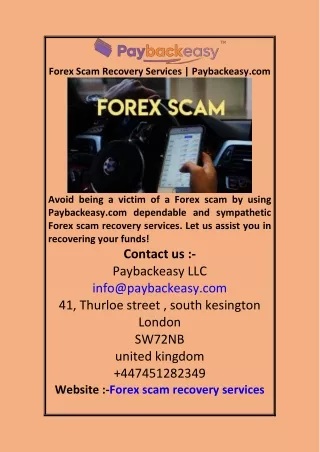 forex scam recovery services paybackeasy com