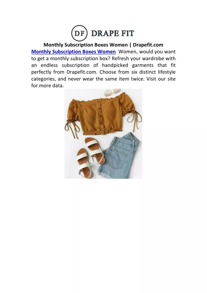 monthly subscription boxes women drapefit