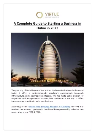 A Complete Guide to Starting a Business in Dubai in 2023