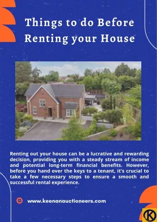 Things to do Before Renting House your House