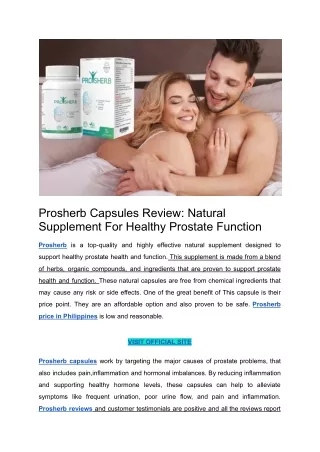 prosherb capsules review natural supplement