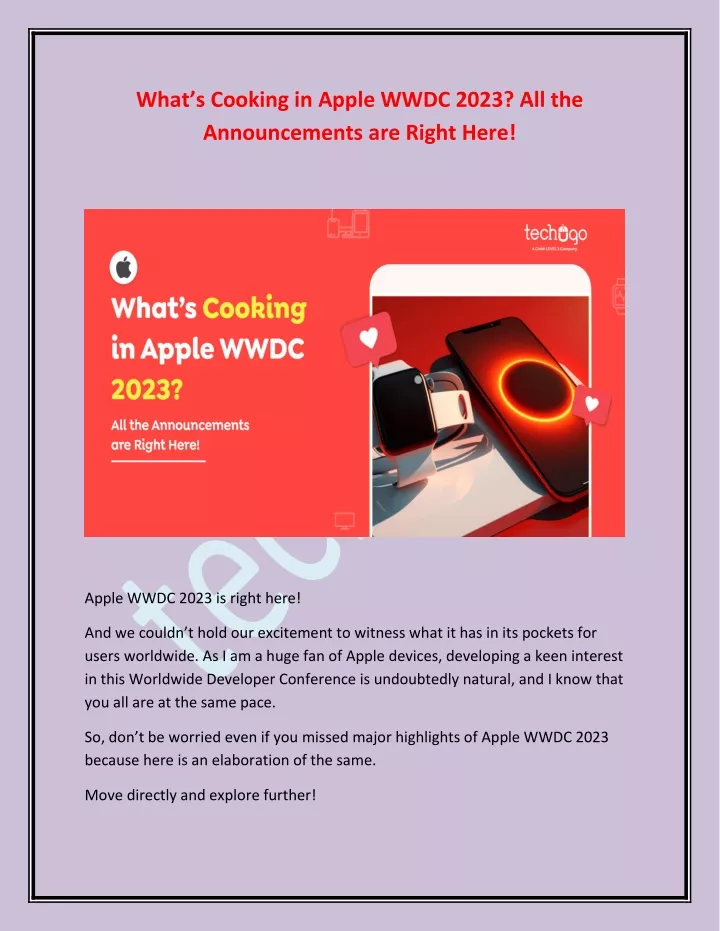 what s cooking in apple wwdc 2023