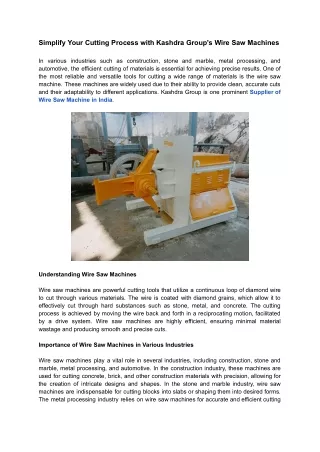 simplify your cutting process with kashdra group