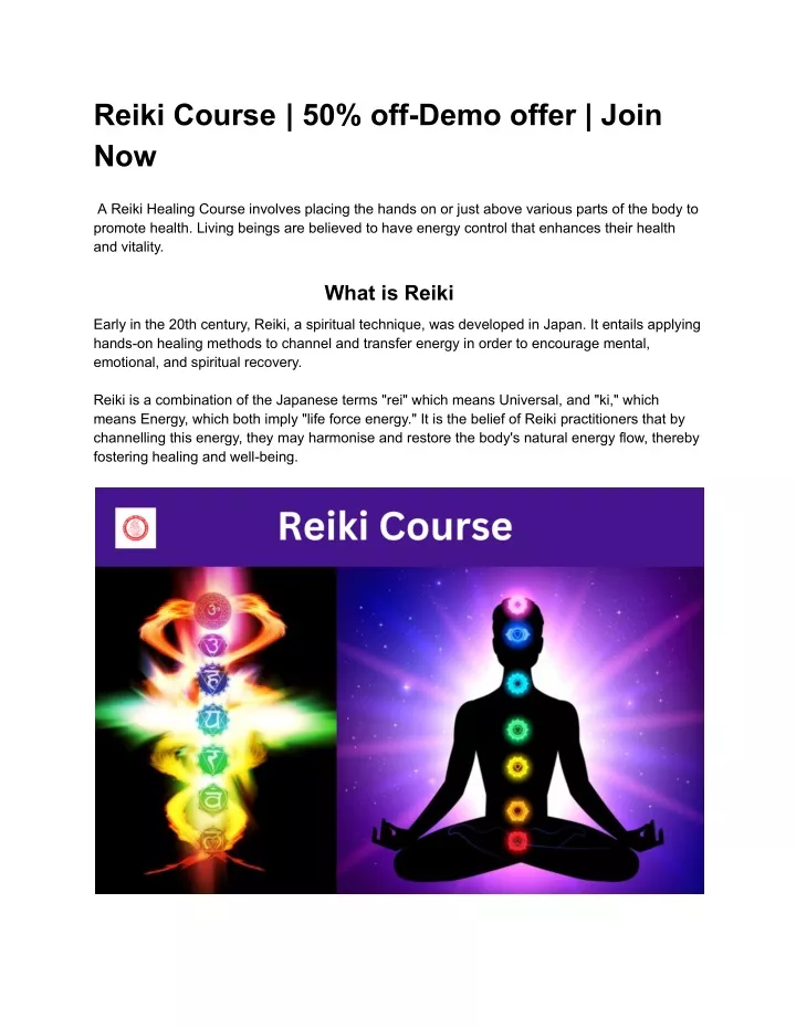 reiki course 50 off demo offer join now