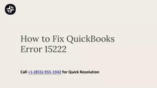How do I Resolve QuickBooks Error 15222