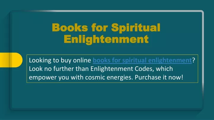 books for spiritual enlightenment