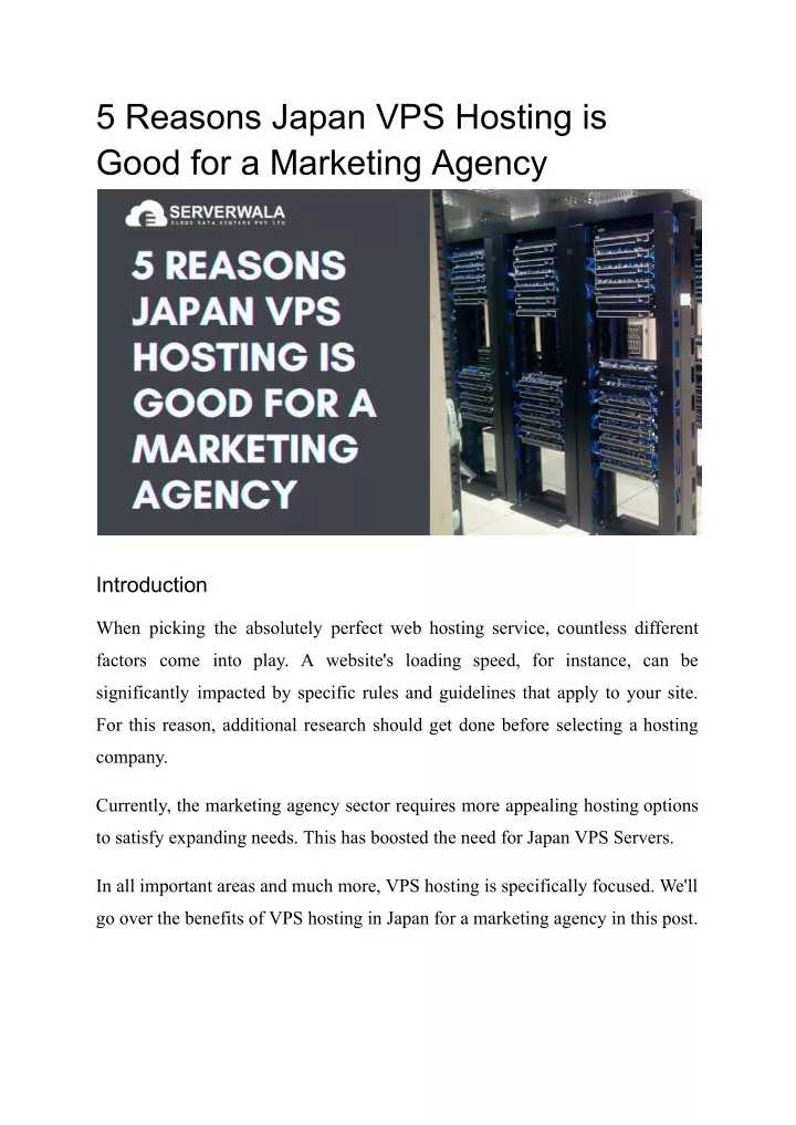 5 reasons japan vps hosting is good