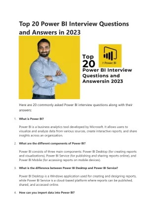 top 20 power bi interview questions and answers