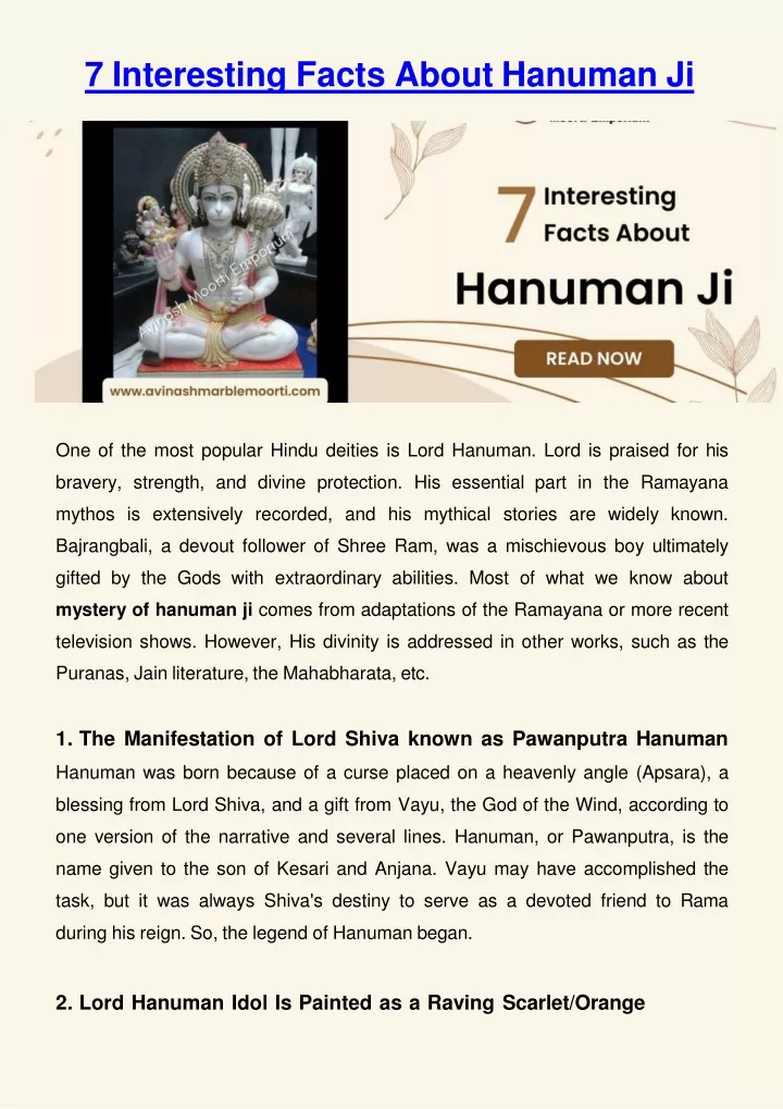 7 interesting facts about hanuman ji
