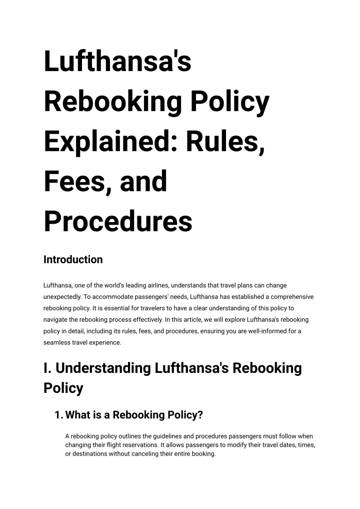 lufthansa s rebooking policy explained rules fees