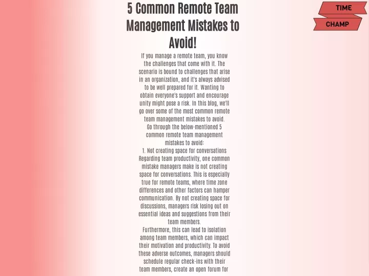 5 common remote team management mistakes to avoid